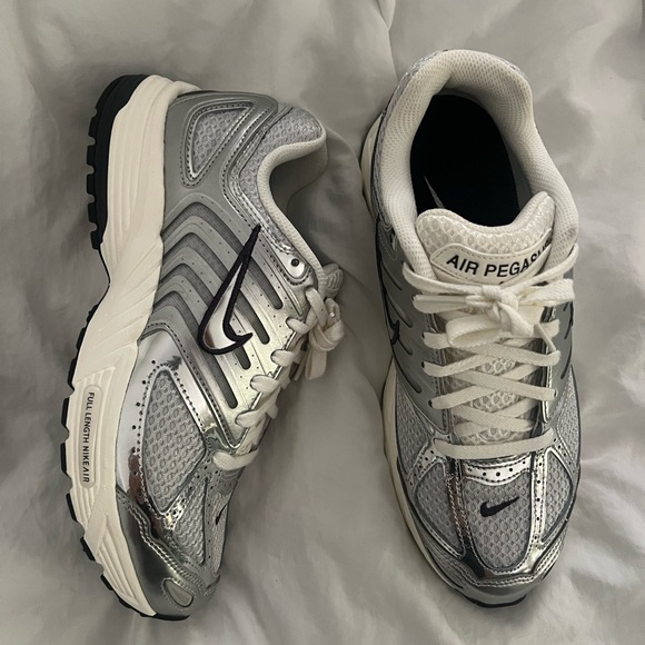 Nike Shoes - Nike Air Pegasus Metallic Silver and Black Sneakers